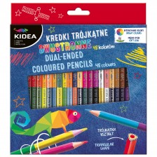 Цветни моливи Kidea - 24 броя, 48 цвята, двувърхи