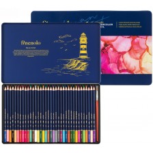 Цветни акварелни моливи Deli Finenolo - EC129, 36 цвята, в метална кутия -1