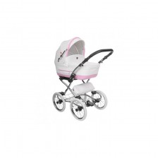 Tutek Комбинирана бебешка количка TURRAN SILVER TSECO WP/B 3в1 Розово и бяло