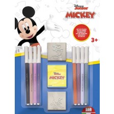 Творчески комплект Multiprint - Mickey Mouse, 2 печата и 8 флумастера
