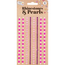 Творчески комплект Grafix Craft Sensations - камъчета и перли, 212 броя, розови -1
