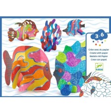 Творчески комплект Djeco - Направи три гигантски животни от хартия -1