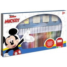 Творчески комплект Multiprint - Mickey Mouse, 3 печата и 36 флумастера
