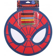 Книжка за оцветяване Cerda Spider-Man - С моливи и стикери -1