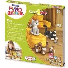 Комплект глина Staedtler Fimo Kids - 4 x 42g, Cats -1