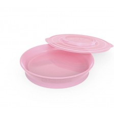 Чинийка за хранене Twistshake Plates Pastel - Розова, над 6 месеца -1