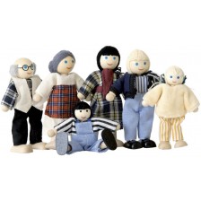 Дървени кукли Woody - Семейство, 6 броя