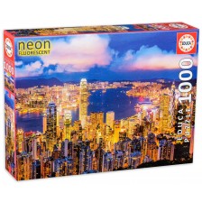 Неонов пъзел Educa от 1000 части - Хонг Конг -1
