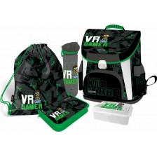 Ученически комплект Lizzy Card VR Gamer - Раница, спортна торба, несесер, кутия за храна и бутилка -1