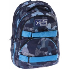 Ученическа ергономична раница Play Dexter Mini - Military Blue -1