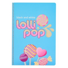 Ученическа тетрадка Black&White Lolly Pop - B5, 2 теми, 80 листа -1
