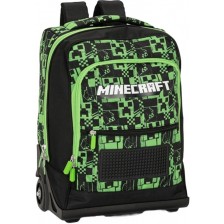 Ученическа раница с колелца Panini Minecraft - Premium Pixels Green, 1 отделение -1