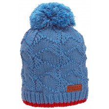 Вълнена зимна шапка с помпон Sterntaler - 55 cm, 4-6 години, синя