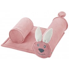 Възглавничка за спане настрани BabyJem - Зайче, розова -1