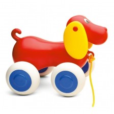 Кученце Бебе за дърпане Viking Toys, 25 cm, червено -1