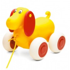 Viking Toys Кученце Бебе за дърпане - 25 см Жълто