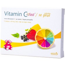 Vitamin C Fast За деца, ягода и касис, 10 ампули по 2 ml, Naturpharma -1