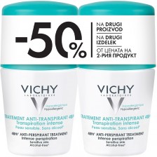 Vichy Deo Комплект - Рол-он дезодорант против изпотяване, с парфюм, 2 x 50 ml (Лимитирано)