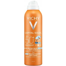 Vichy Capital Soleil Детски спрей срещу полепване на пясък, SPF50+, 200 ml -1