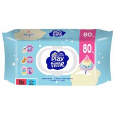 Влажни кърпички с капаче Baby Crema Play time - Cotton candy and Macarons, 80 броя