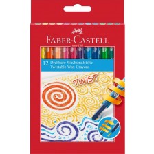 Восъчни пастели Faber-Castell - Twist, 12 цвята -1