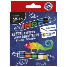 Восъчни пастели Kidea Jumbo - двувърхи, 8 броя, 16 цвята -1