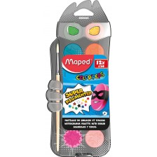 Водни боички с четка Maped Color Peps - 12 цвята -1