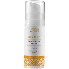 Wooden Spoon Слънцезащитен лосион за лице Dry Oils, SPF50, 50 ml