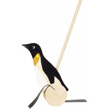 Дървена играчка за бутане Goki - Пингвин -1