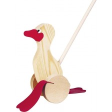 Дървена играчка за бутане Goki - Пате