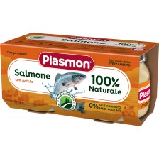 Ястие Plasmon - Сьомга със зеленчуци, 2 х 80 g