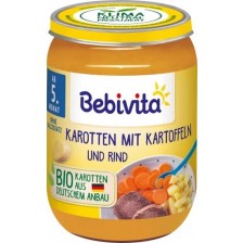 Ястие Bebivita - Картофи, моркови и телешко, 190 g -1