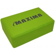 Йога блок Maxima - 23 х 15 х 7.5 cm, зелен