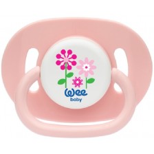 Залъгалка Wee Baby - Opaque Oval, 0-6 месеца, розова -1