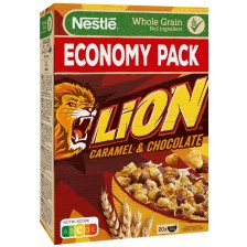 Зърнена закуска Nestle - Lion, с карамел и шоколад, 600 g