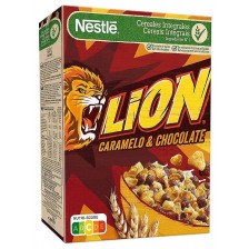 Зърнена закуска Nestle - Lion, с карамел и шоколад, 600 g