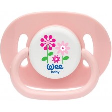 Залъгалка Wee Baby - Opaque Oval, 6-18 месеца, розова -1