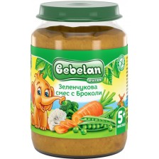 Зеленчуково пюре Bebelan Puree -  Зеленчукова смес с броколи, 190 g