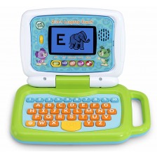 Образователна играчка 2 в 1 Vtech - Лаптоп, зелен (на английски език) -1