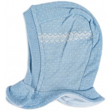 Зимна шапка-качулка Maximo - Снежинки, синя, размер 47 -1