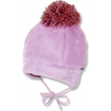 Зимна шапка с пискюл Sterntaler - 45 cm, 6-9 месеца, розова -1
