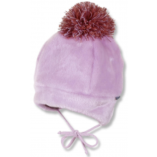 Зимна бебешка шапка с пискюл Sterntaler - 41 cm, 4-5 месеца, розова