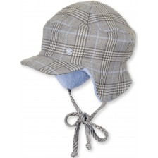 Зимна шапка с козирка Sterntaler - каре, 47 cm, 9-12 месеца, бежова -1