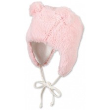 Зимна бебешка шапка с връзки Sterntaler - 47 cm, 9-12 месеца, розова