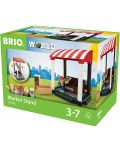 Сглобяема играчка Brio World - Пазарен щанд, 11 части - 1t