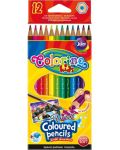 Цветни акварелни моливи - Комплект от 12 цвята с четка - 1t
