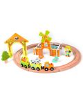 Дървена играчка Classic World - Писта с влак и животни - 1t