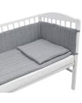 Плетен спален комплект от 4 части за бебешко креватче EKO - Сив - 1t