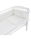 Плетен спален комплект от 4 части за бебешко креватче EKO - Бял - 1t