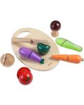 Комплект продукти за рязане Classic World - Зеленчуци за рязане, от дърво - 2t